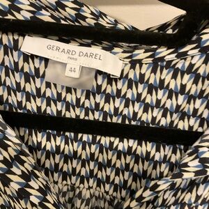 Gerard Darel Blue and White Patterned Blouse size 44